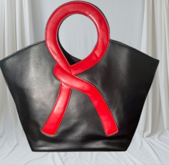 Roberta Di Camerino Black Red Leather R Logo Handbag - Picture 3 of 15